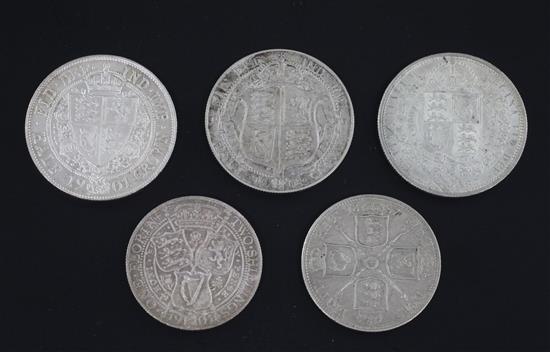 Victoria and Edward VII silver coinage, (5)
